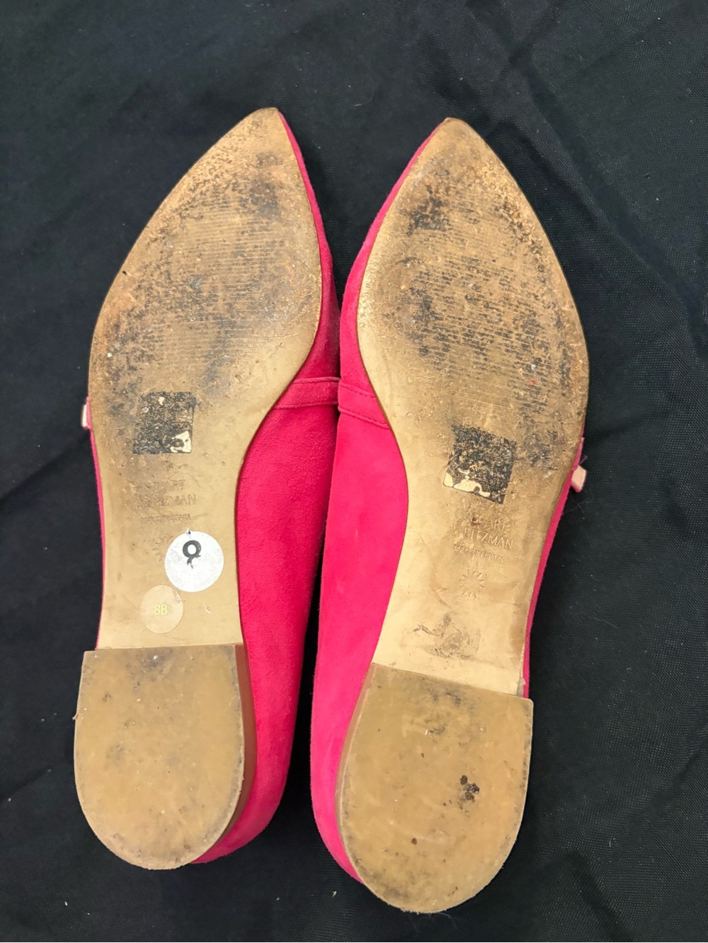Stuart Weitzman Pointed Mary Jane Flats in Fuchsia - Picture 4 of 9